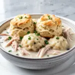 Chicken and Dumplings with Fluffy Buttermilk Biscuits - featured image