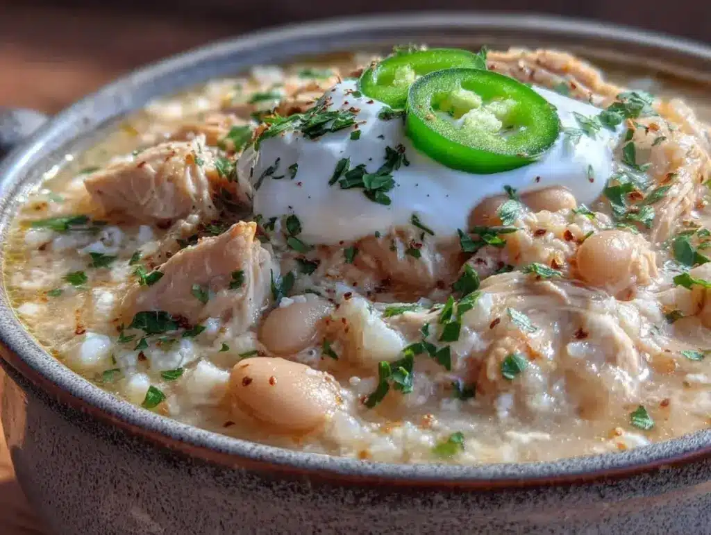 cozy fall white chicken chili - featured image