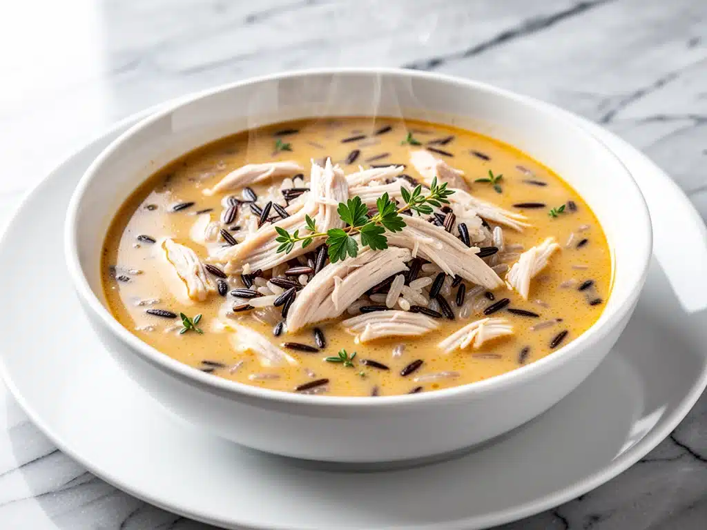 creamy chicken and wild rice soup - featured image