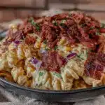 creamy southern pasta salad with bacon - featured image