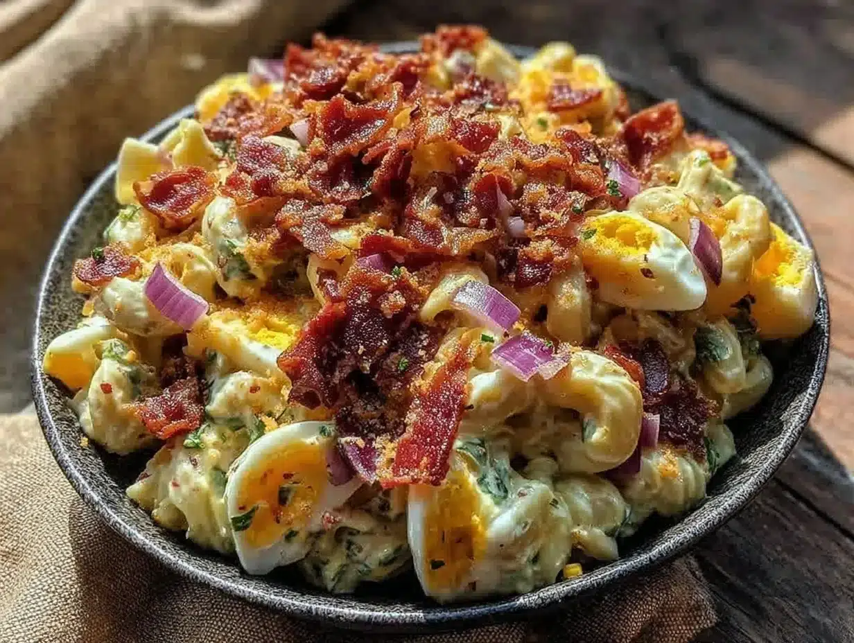 Creamy Southern Pasta Salad with Bacon: Easy Weeknight Dinner 4 creamy southern pasta salad with bacon preparation steps
