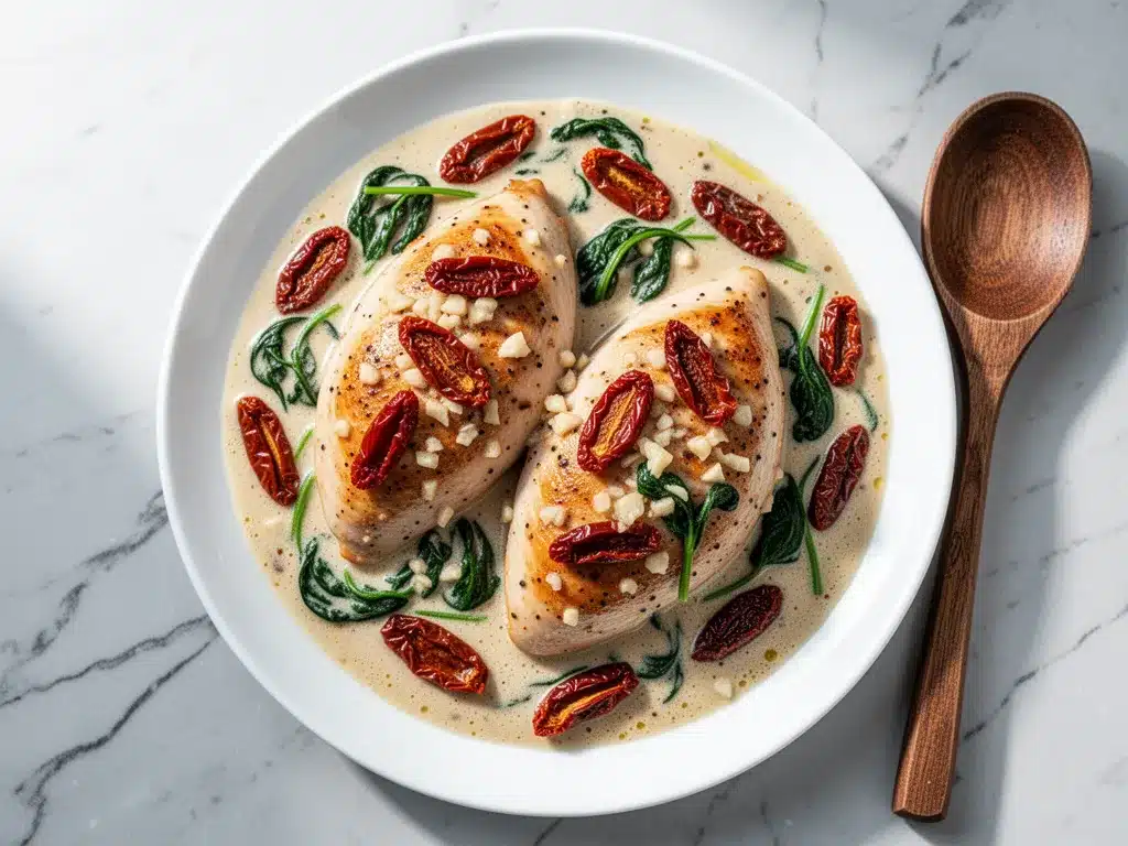 Creamy Tuscan Garlic Chicken: Easy Weeknight Dinner 4 creamy Tuscan garlic chicken preparation steps