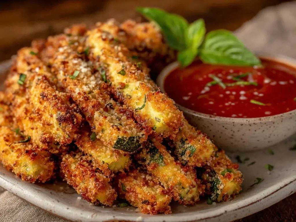 crispy baked zucchini fries - featured image