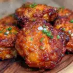 crispy honey garlic chicken thighs - featured image