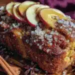 fall brown butter apple cider donut loaf - featured image