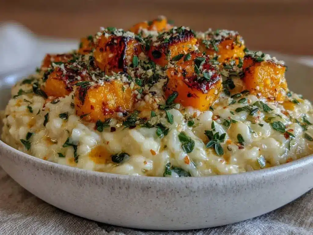 fall butternut squash and sage risotto - featured image