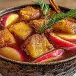 fall caramel apple cider sangria - featured image