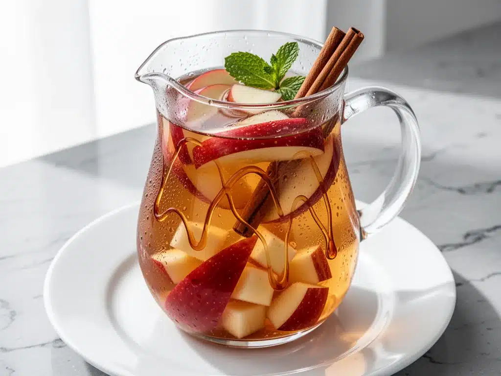 fall caramel apple sangria - featured image