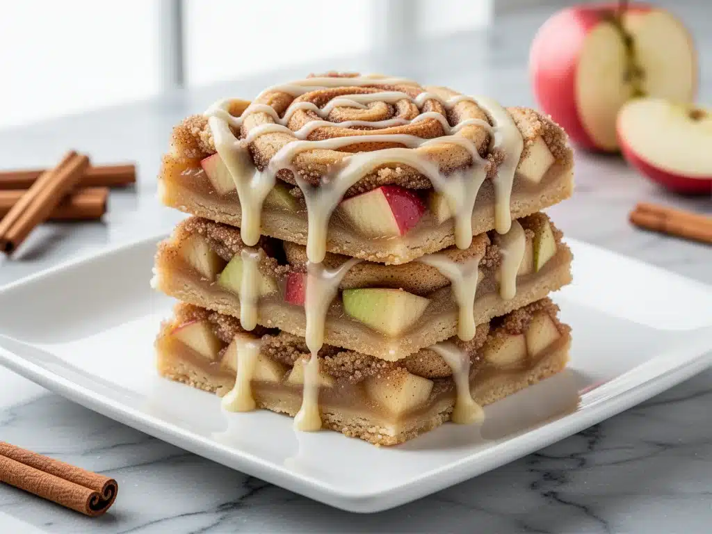 Fall Cinnamon Roll Apple Pie Bars - featured image