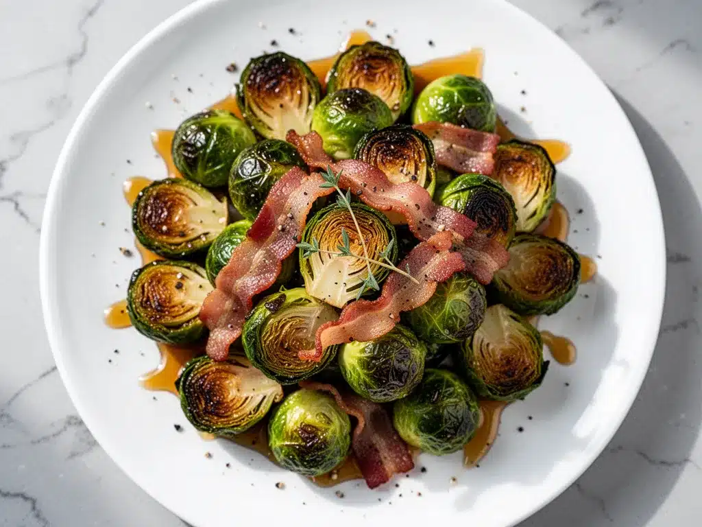 Fall Maple Glazed Roasted Brussels Sprouts with Crispy Bacon 4 fall maple glazed roasted brussels sprouts with crispy bacon preparation steps