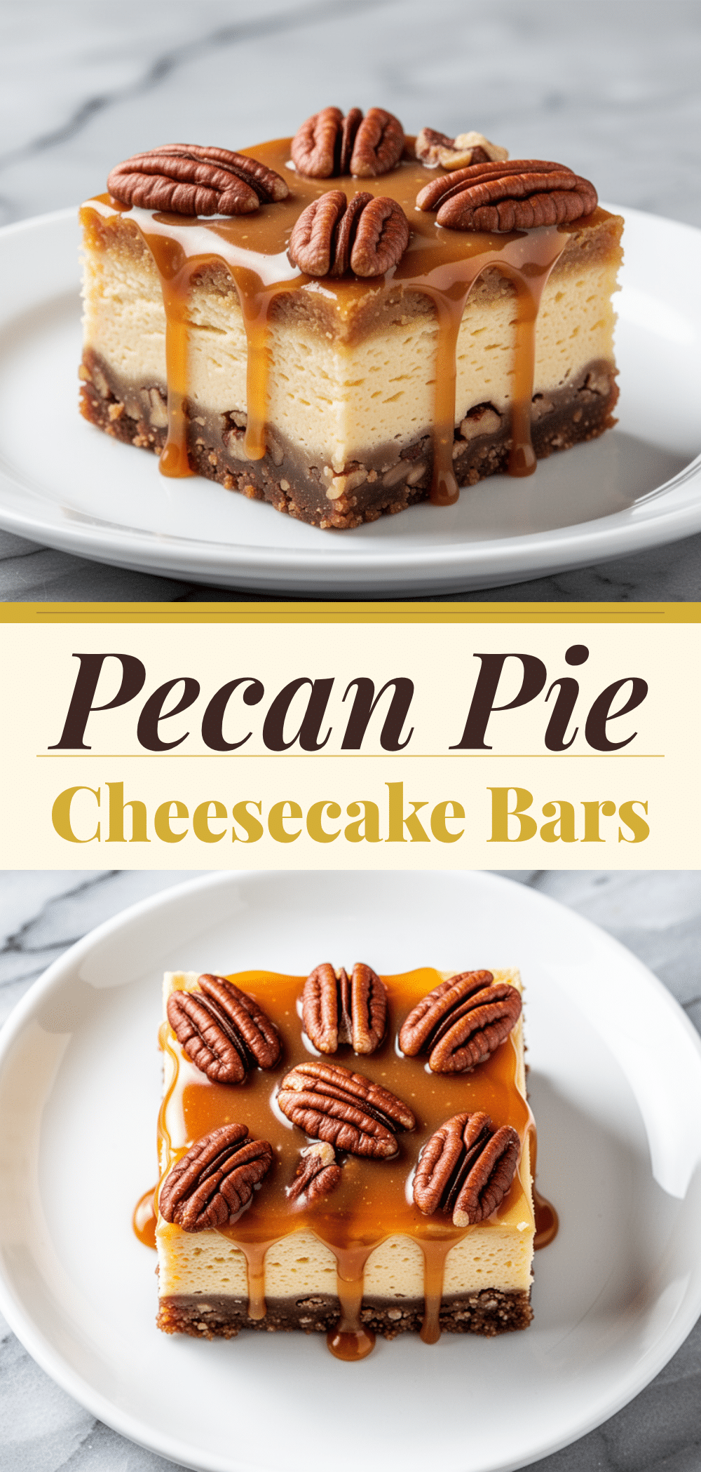Fall Pecan Pie Cheesecake Bars with Gooey Caramel 5 fall pecan pie cheesecake bars recipe