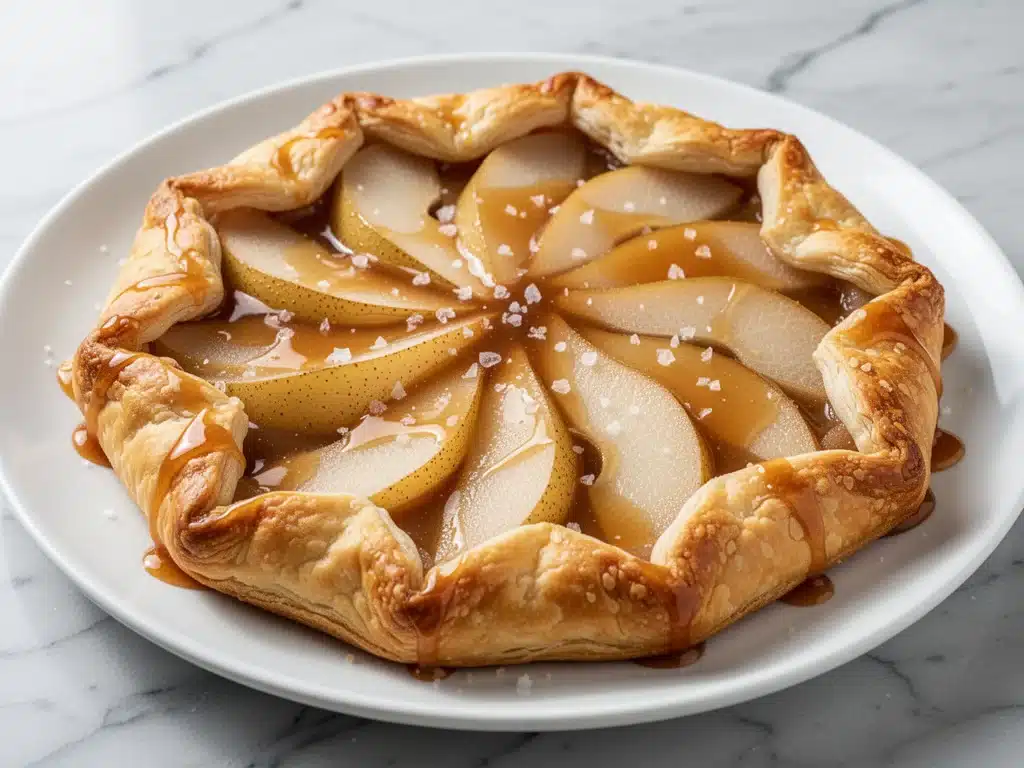 fall salted caramel pear galette - featured image