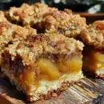 fall spiced pear and ginger crumble bars - featured image