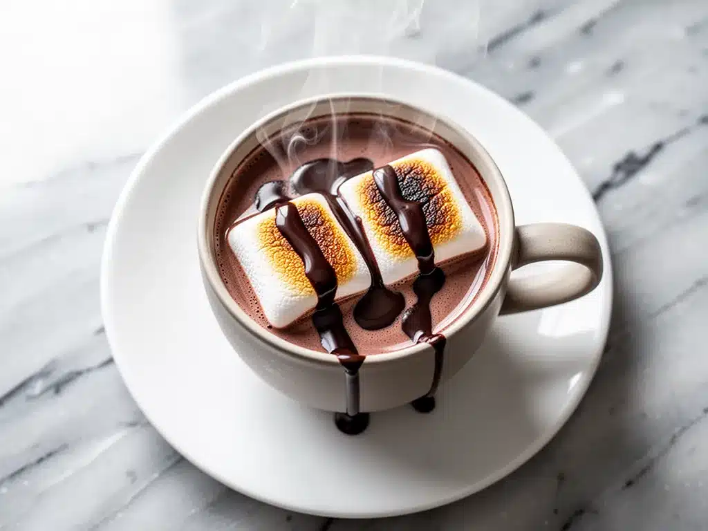 Fall Toasted Marshmallow Hot Chocolate with Dark Chocolate Drizzle 4 Fall Toasted Marshmallow Hot Chocolate preparation steps