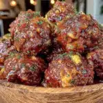 football party slow cooker honey garlic meatballs - featured image