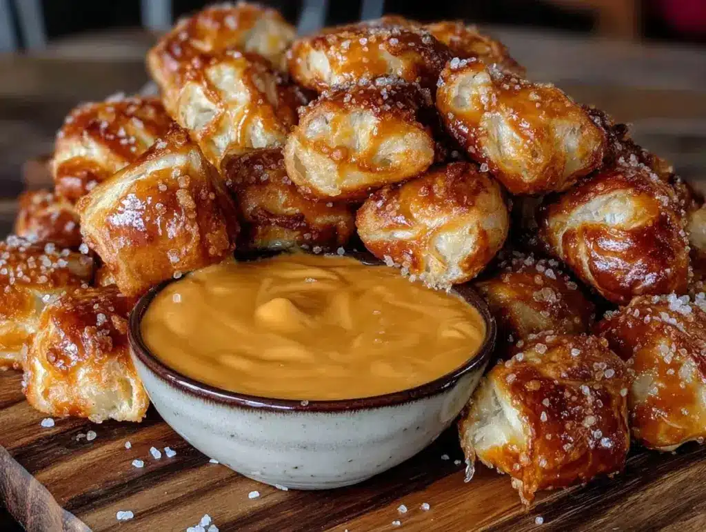 Football Tailgate Beer Cheese Pretzel Bites - featured image