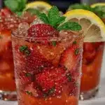 fresh strawberry lemonade with mint - featured image