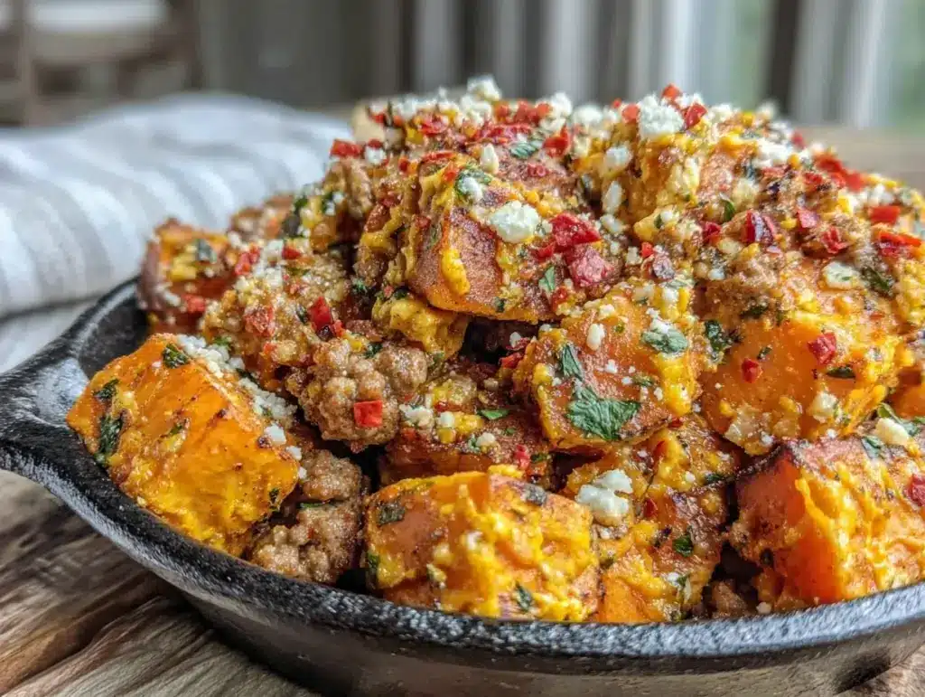 ground turkey sweet potato skillet - featured image