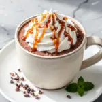 homemade salted caramel hot chocolate - featured image