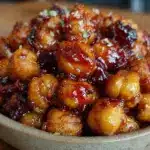 honey sriracha roasted chickpeas - featured image