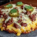 loaded cheesy nachos with ground beef - featured image