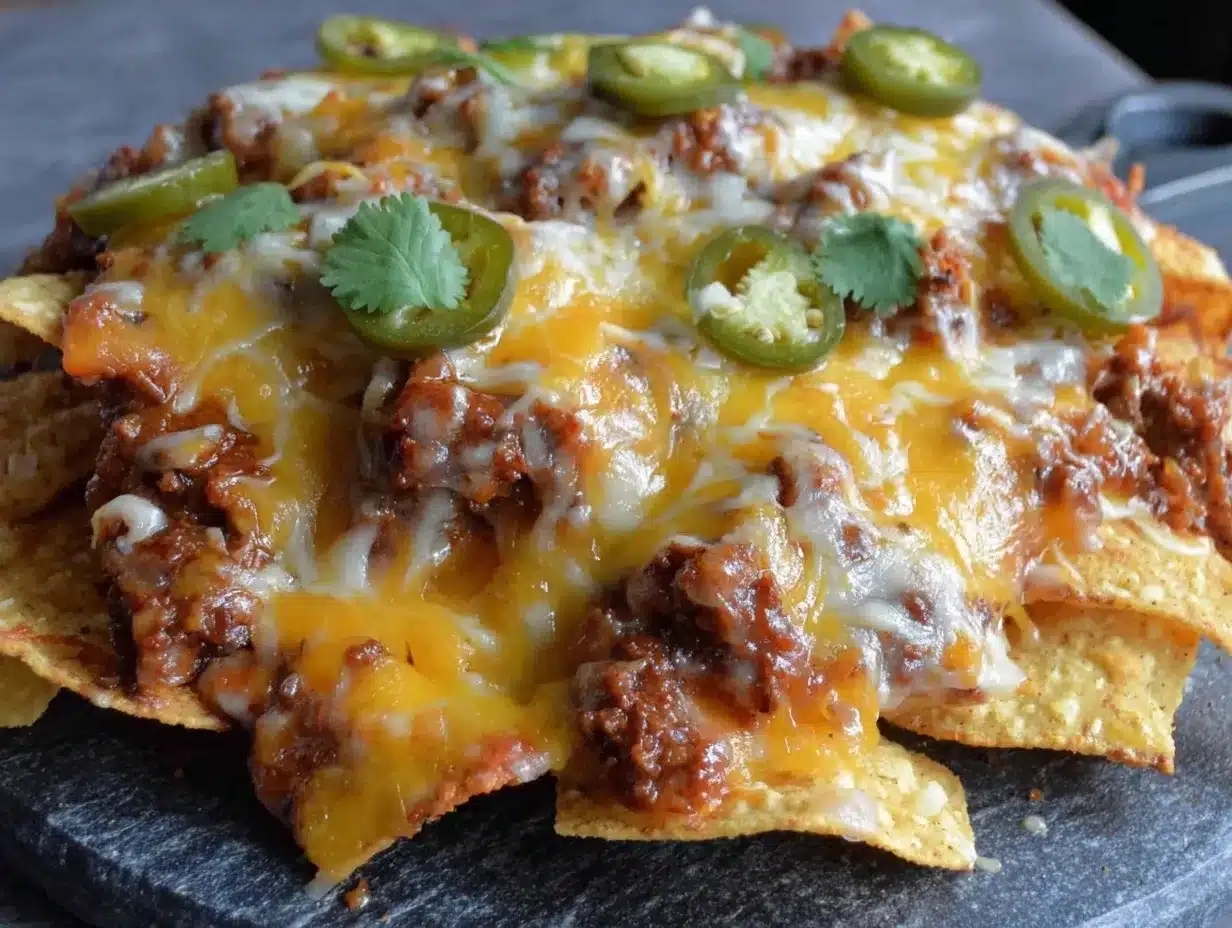Loaded Cheesy Nachos with Ground Beef: Easy 1-Pan 5PM Dinner 4 loaded cheesy nachos with ground beef preparation steps
