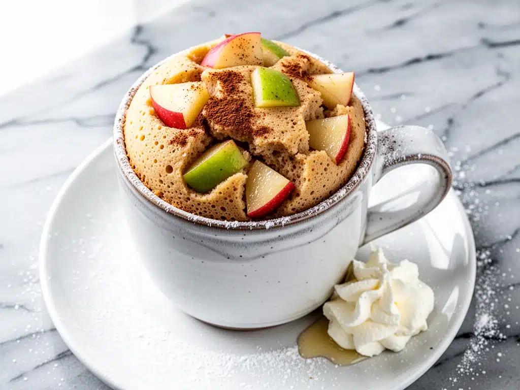 low-carb apple cinnamon mug cake - featured image