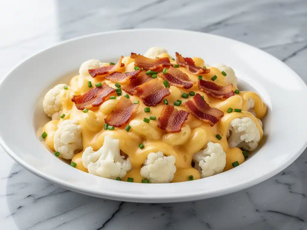 low-carb cauliflower mac and cheese - featured image