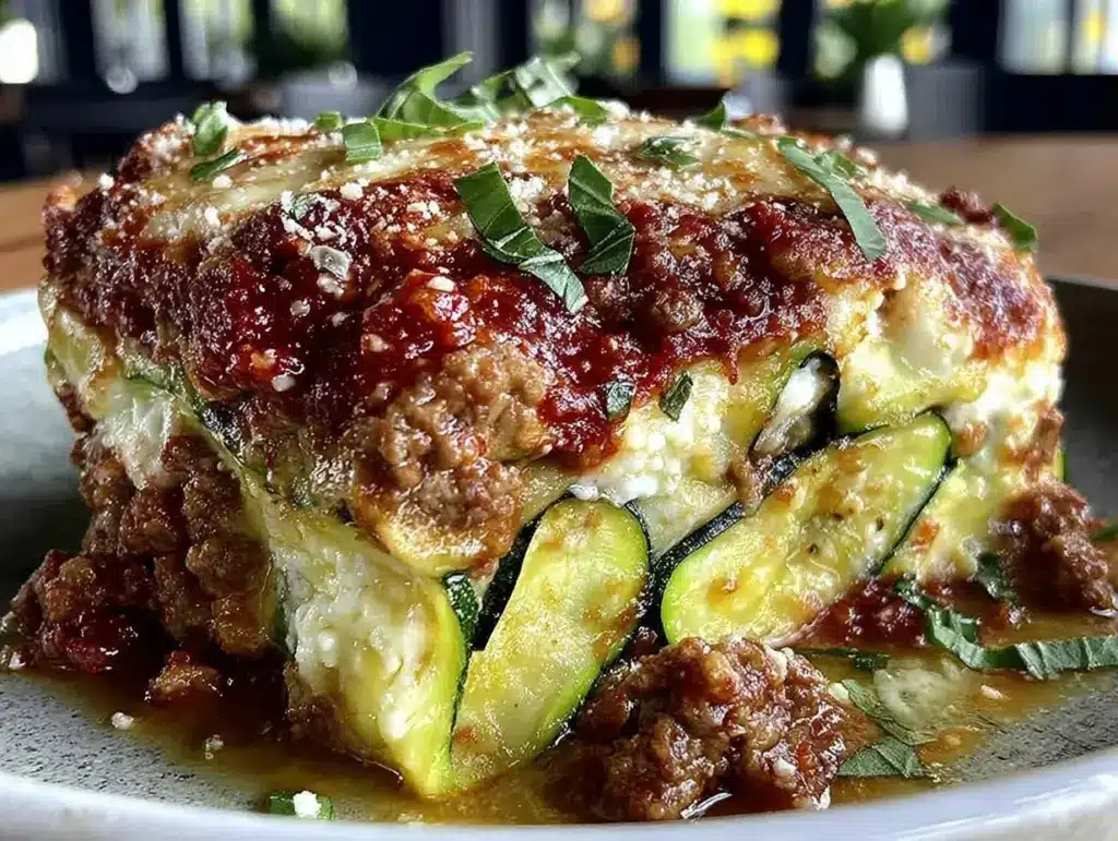 low-carb zucchini lasagna - featured image