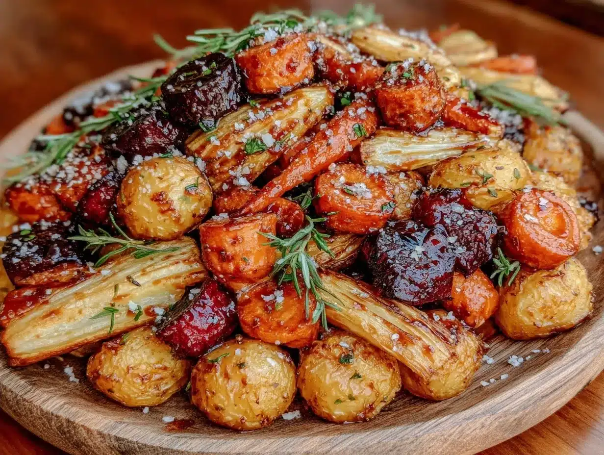 Maple Balsamic Roasted Root Vegetables: The Fun Thanksgiving Side Kids Want to Help Make 4 maple balsamic roasted root vegetables preparation steps