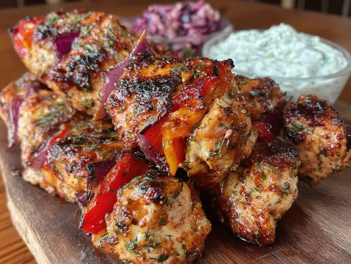 Mediterranean Grilled Chicken Skewers: 5pm Dinner Win 4 Mediterranean Grilled Chicken Skewers preparation steps