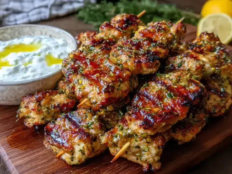 Home 1 Mediterranean Lemon Herb Grilled Chicken Skewers - featured image