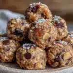 no bake peanut butter banana energy bites - featured image