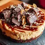 no-bake peanut butter chocolate pie - featured image