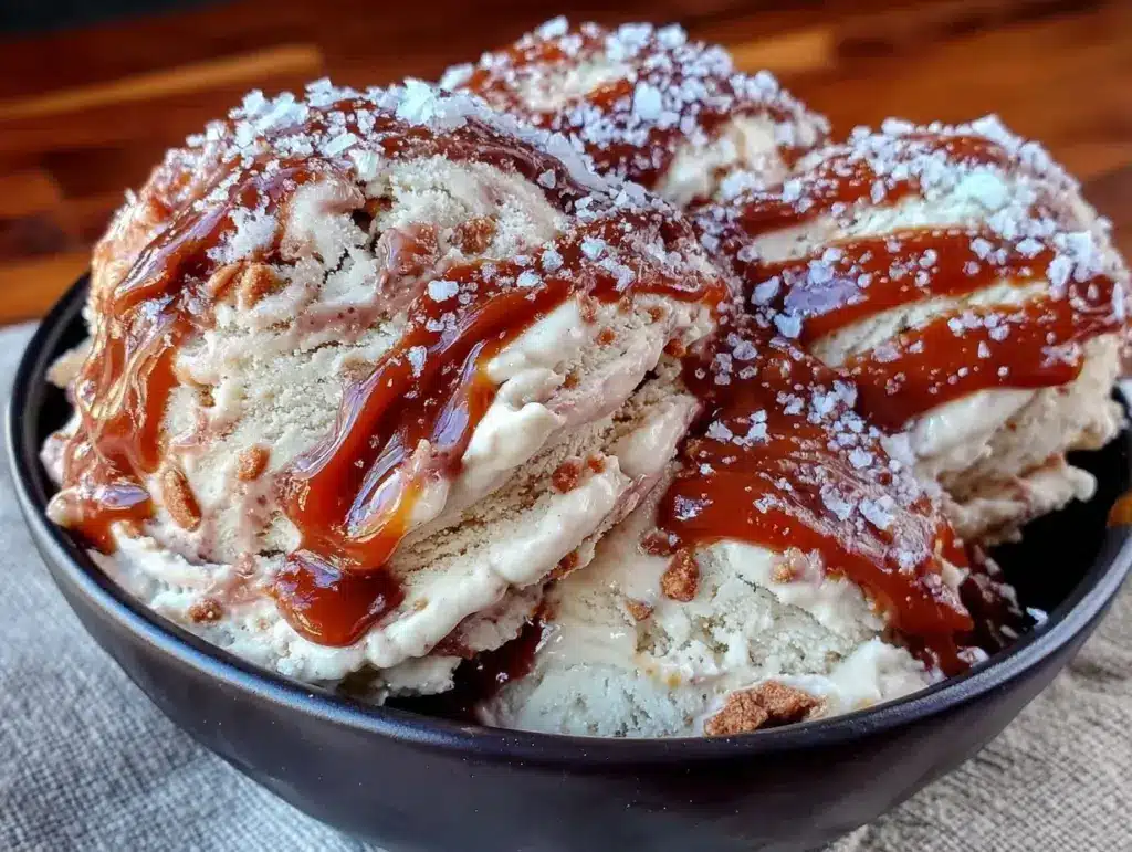 no-churn salted caramel ice cream - featured image