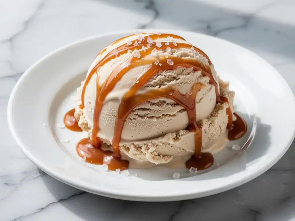 no-churn salted caramel ice cream - featured image
