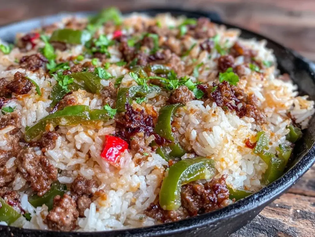 one-pot ground beef and rice skillet - featured image