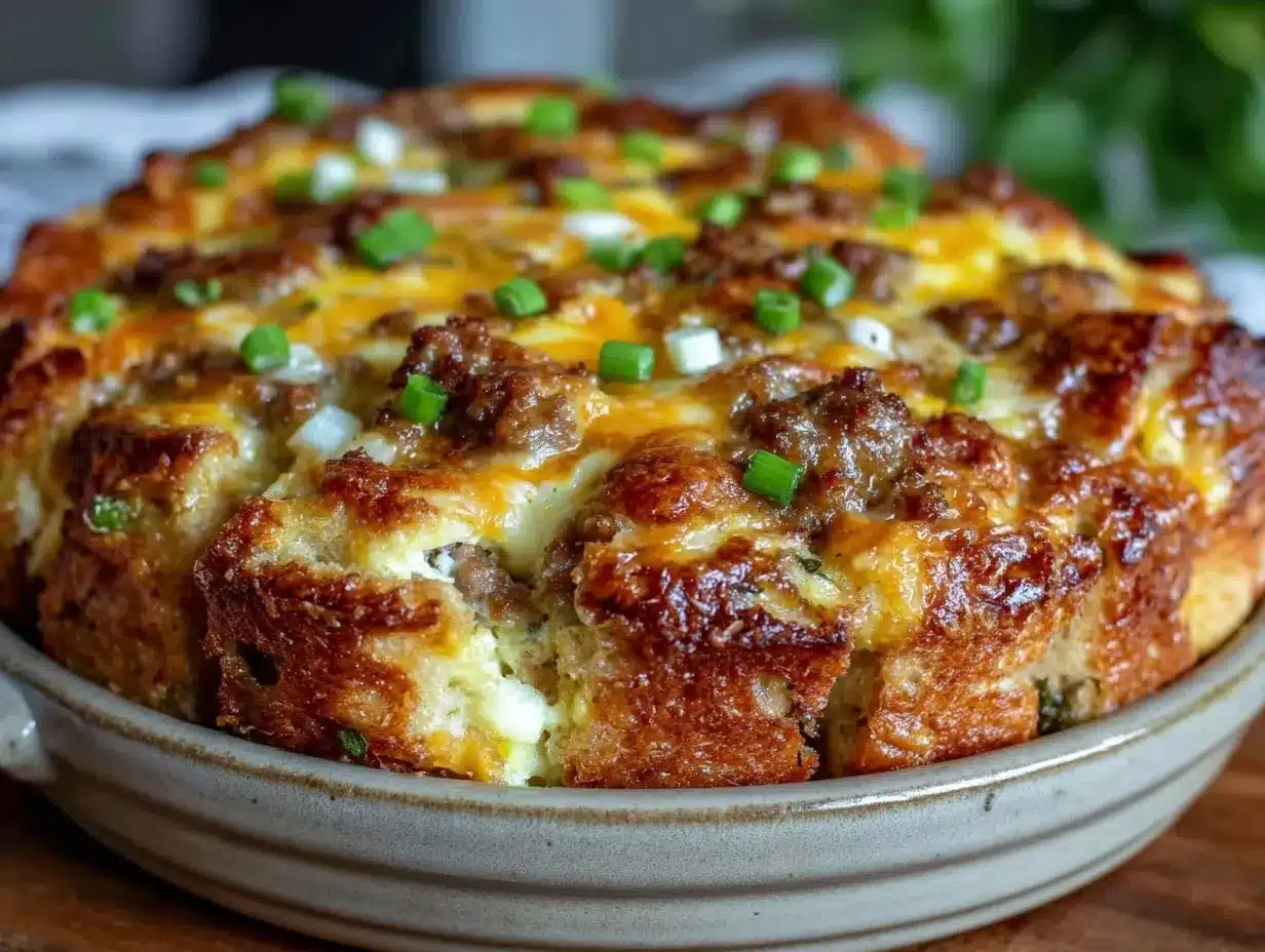 Perfect Breakfast Casserole: Easy Sausage & Cheddar 4 overnight breakfast casserole preparation steps