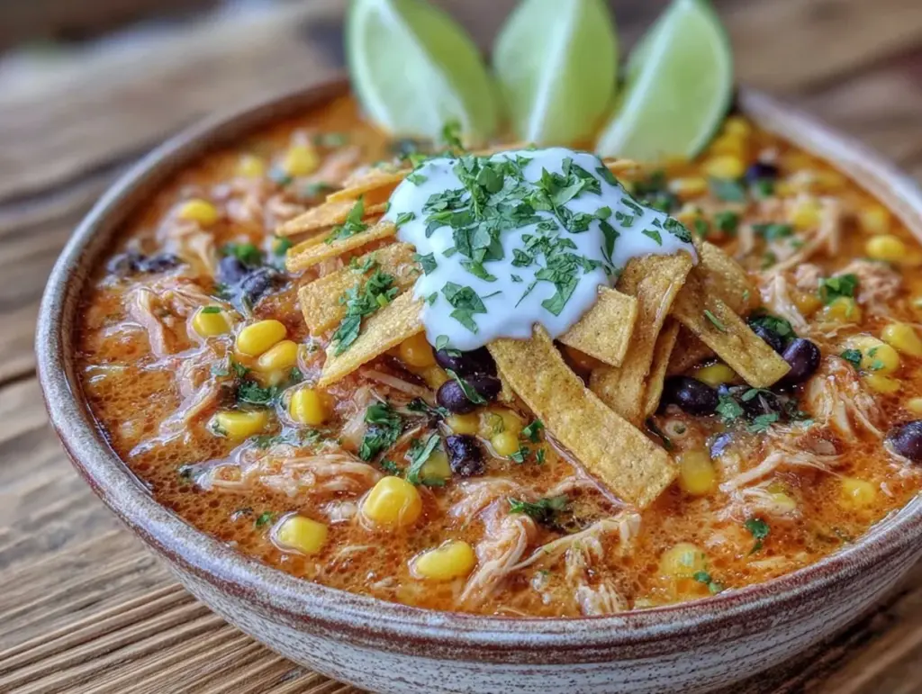 slow cooker chicken tortilla soup - featured image