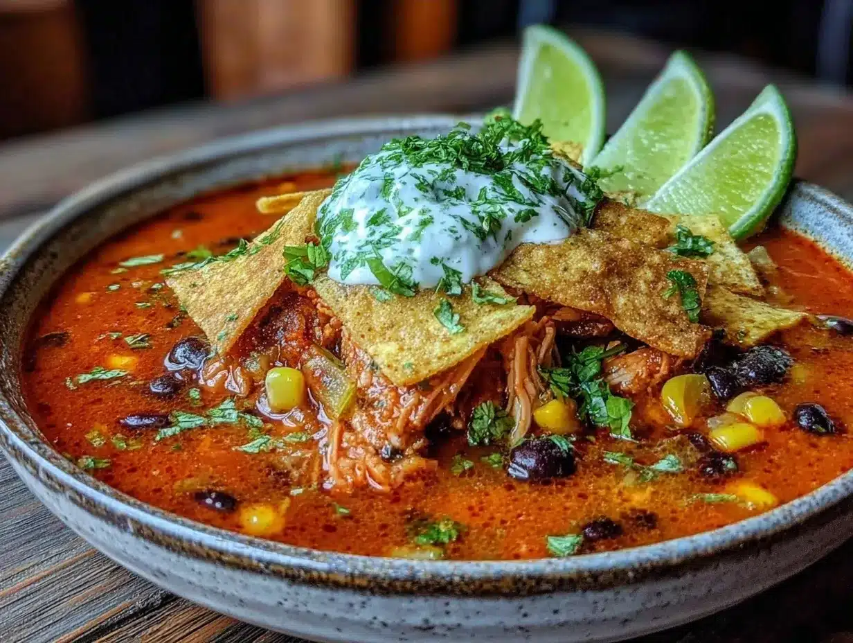 Slow Cooker Chicken Tortilla Soup: 5pm Win 4 slow cooker chicken tortilla soup preparation steps