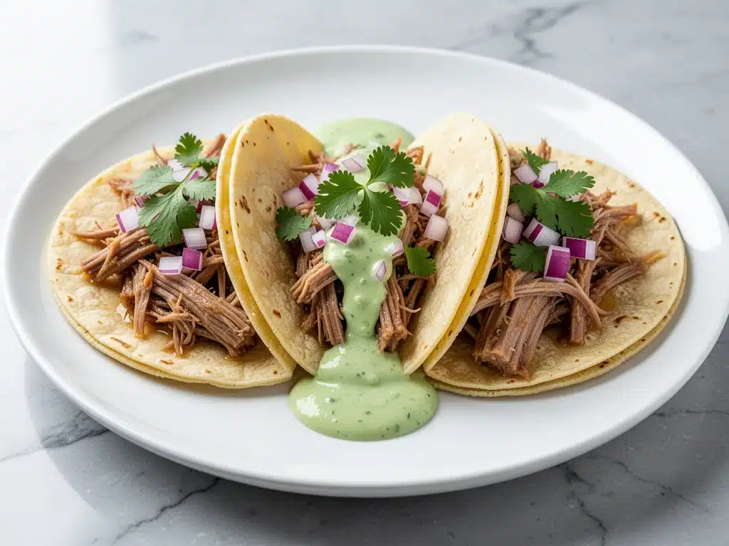 slow cooker pork carnitas tacos - featured image