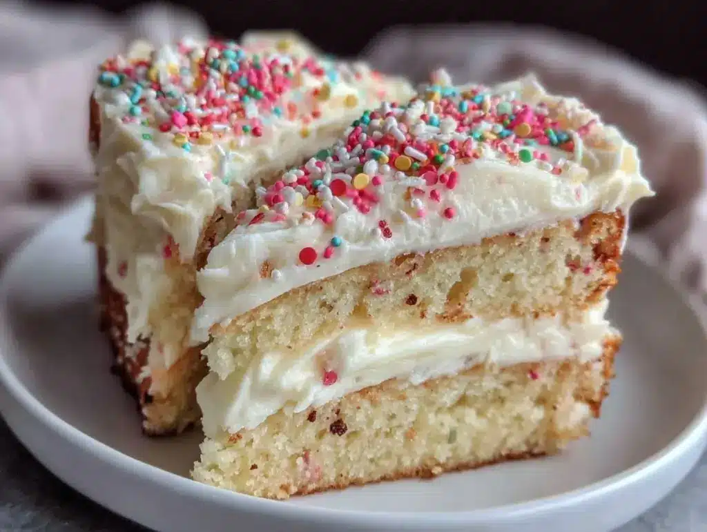 small batch vanilla bean birthday cake - featured image
