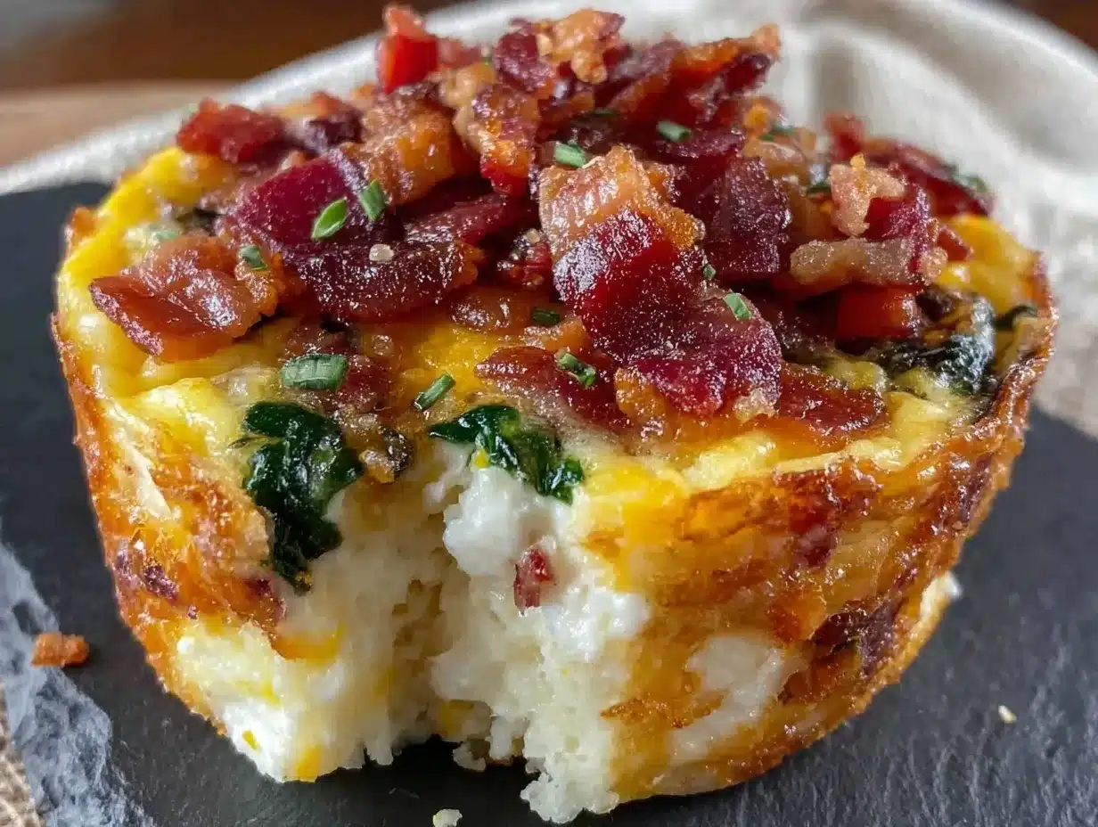Keto Cream Cheese Egg Bites: Smoked Spinach Bacon 4 smoked keto cream cheese egg bites preparation steps