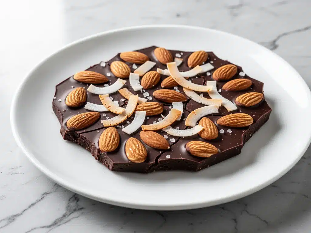 sugar-free dark chocolate almond bark - featured image