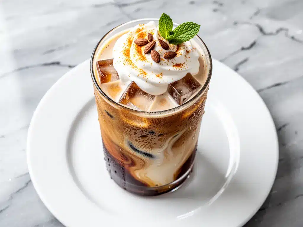 Sugar-Free Pumpkin Spice Iced Coffee with Almond Milk 4 sugar-free pumpkin spice iced coffee preparation steps