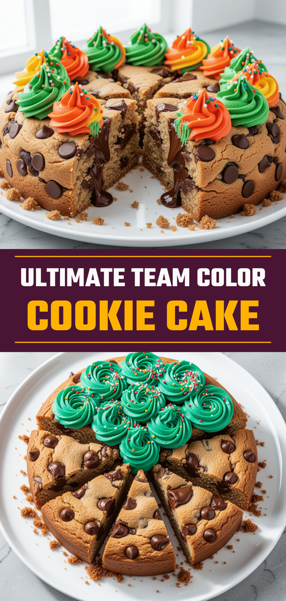 Tailgate Chocolate Chip Cookie Cake: 5 Best Team Color Buttercream Ideas 5 tailgate chocolate chip cookie cake recipe