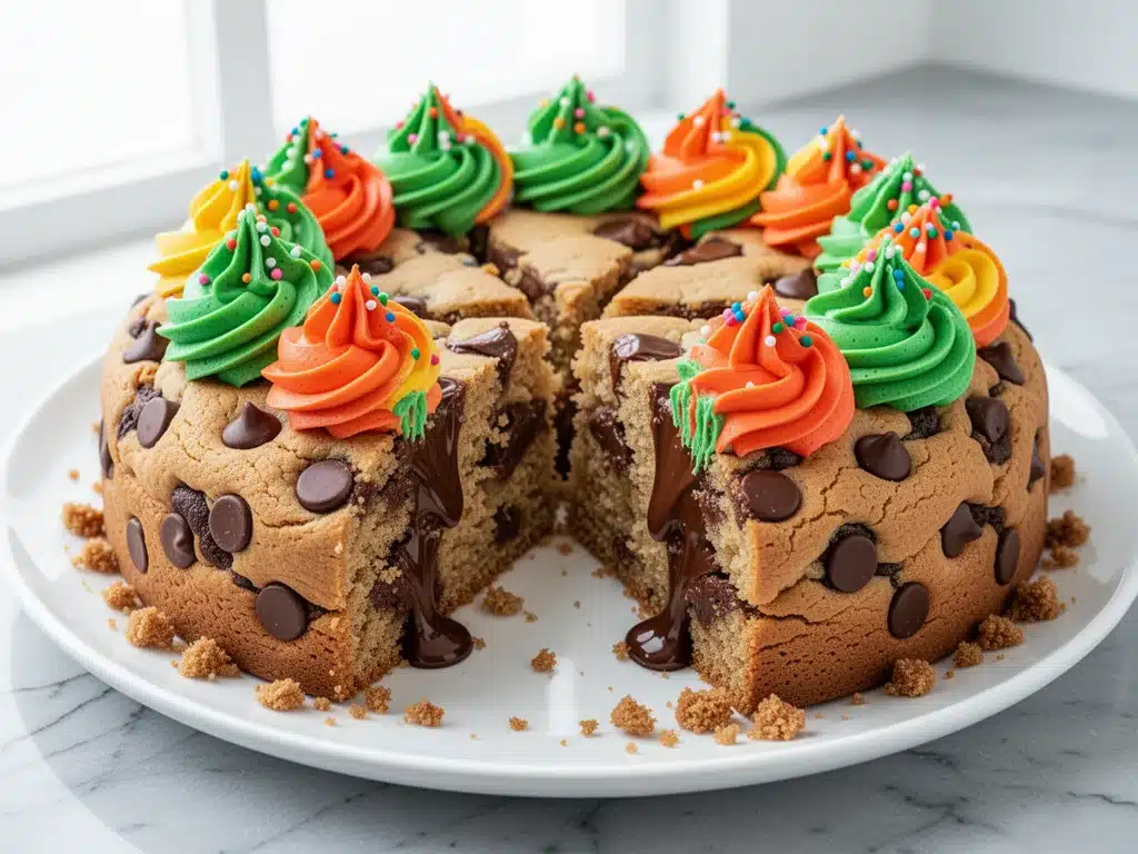 tailgate chocolate chip cookie cake - featured image