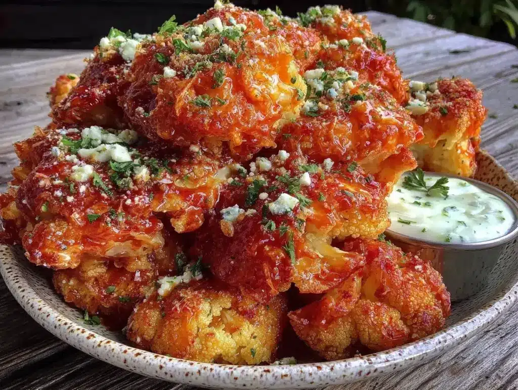 vegan buffalo cauliflower bites - featured image
