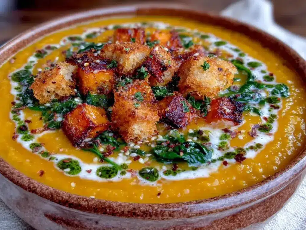 vegan butternut squash coconut curry soup - featured image