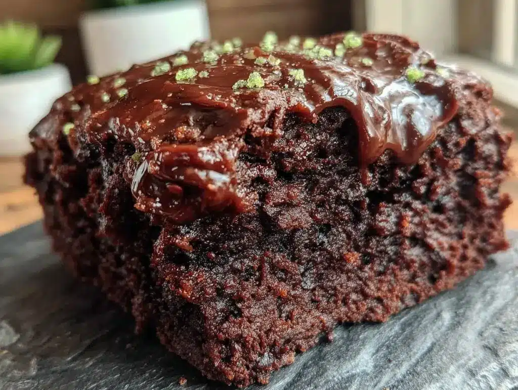 vegan double chocolate avocado brownies - featured image